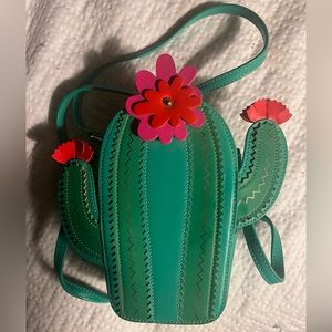 Cactus-Shaped Green and Pink Crossbody Bag